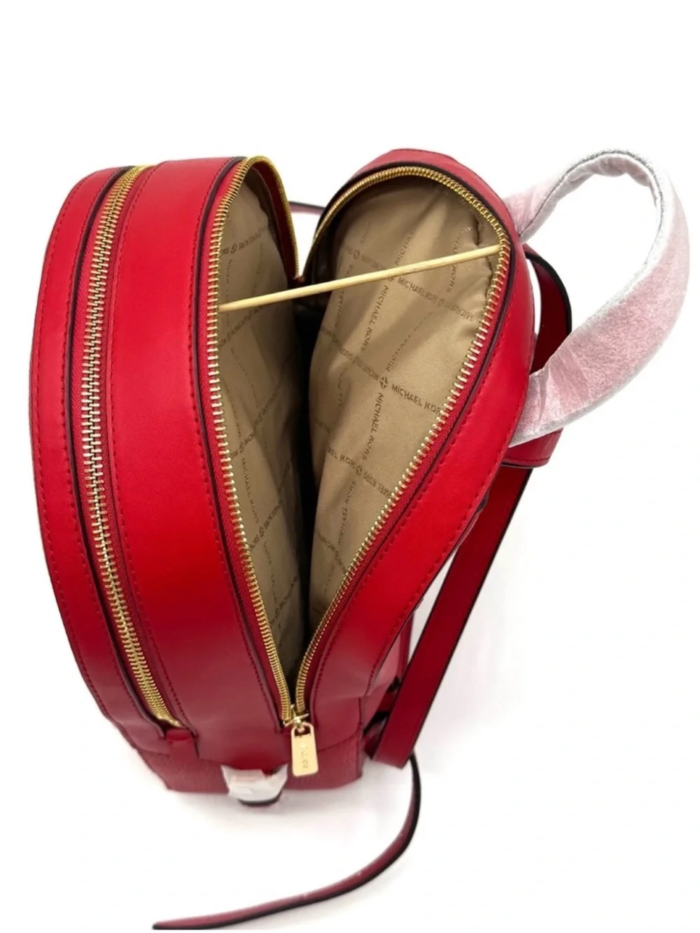 Michael Kors Jaycee Medium Signature Logo Backpack Bright Red